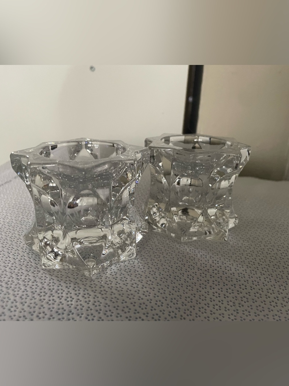Mikasa Clear Faceted Crystal Votive Candle Holders (Set of 2)